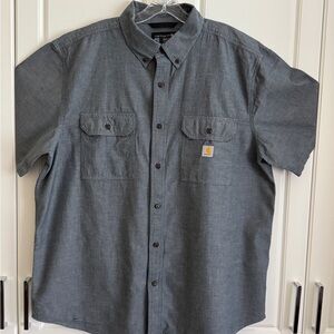Carhartt Gray Casual Button Down Shirt Relaxed Fit